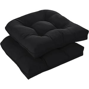 Outdoor Chair Cushions, Waterproof Tufted Overstuffed U-Shaped Memory Foam Seat Cushions, Throw Pillow