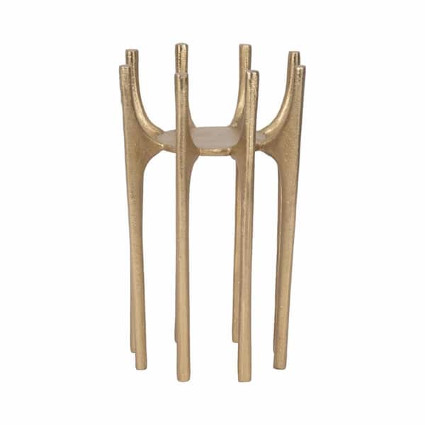 Liv & Skye 8 in. Gold Metal Spike Legs Candle Holder