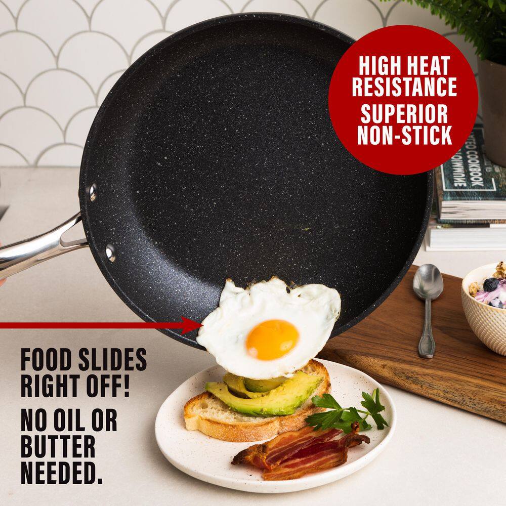 GraniteStone 12'' Black Non-Stick Aluminum Frying Pan
