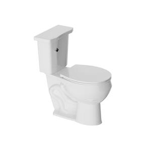 Two-Piece 1.28 GPF Single Flush Elongated Toilet in White Seat Included
