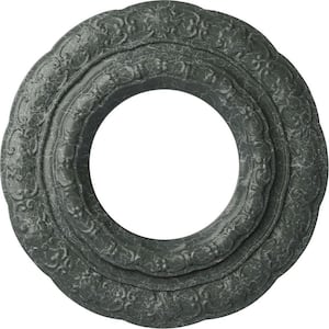 1" x 15-3/8" x 15-3/8" Polyurethane Lisbon Ceiling Medallion, Athenian Green Crackle