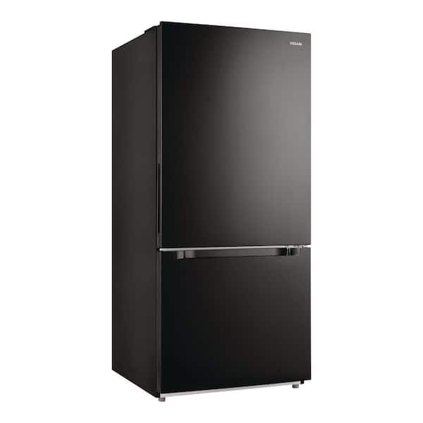 30 in. 18.7 cu. ft. Standard-Depth Bottom Freezer Refrigerator in Black, Garage-Ready