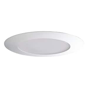 170 Series 6 in. White Recessed Trim Lensed Showerlight with Reflector and Frosted Albalite Lens