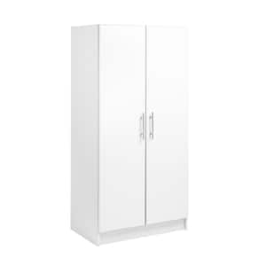Elite 2-Shelf Engineered Wood Freestanding Wardrobe Cabinet in White (32 in. W x 65 in. H x 20 in. D)