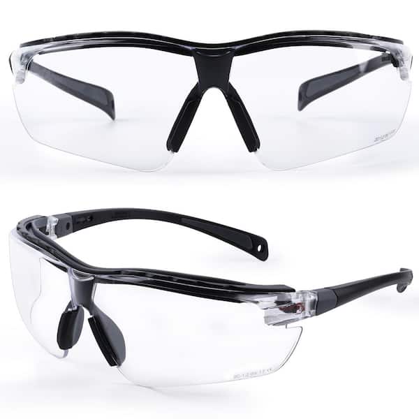 Higuard Anti-fog and Anti-Scratch Safety Glasses with Soft Nose Bridge, Anti Slip Temple and UV Eye Protection (2-Pack)