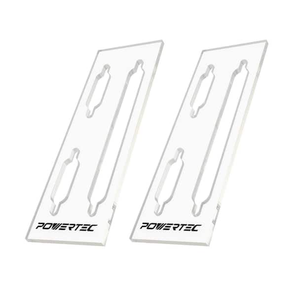 ‎POWERTEC Clear 1/4 in. Thick Acrylic Picture-Hanging Keyhole Template for Routing picture Frame and woodworking (2-Pack)