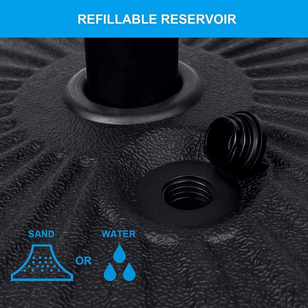 Black Heavy-Duty 20" Round Patio Umbrella Stand with Steel Holder