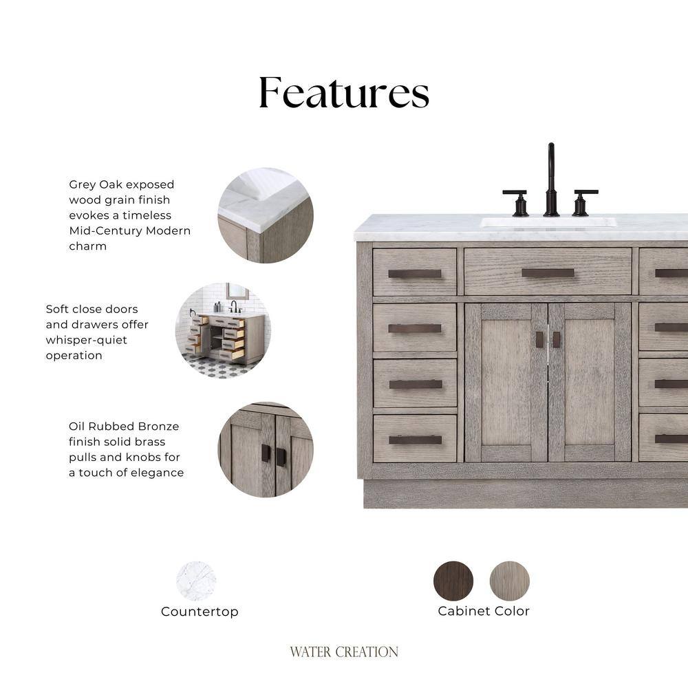 Chestnut 48" Rustic Oak Single Bathroom Vanity