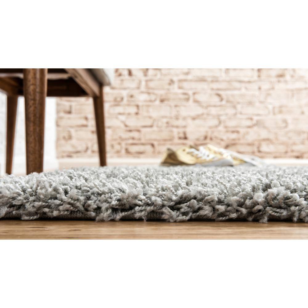 Cloud Gray Synthetic Shag Runner Rug 2' 6" x 10' - Stain-Resistant, Easy Care
