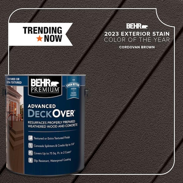 BEHR Premium Advanced DeckOver 1 gal. #SC-104 Cordovan Brown Textured Solid Color Exterior Wood and Concrete Coating