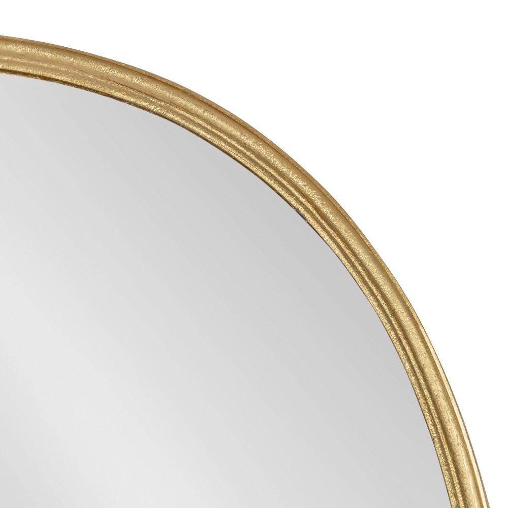 Gold Oval Glass Wall Mirror with Thin Frame, 34" x 22"