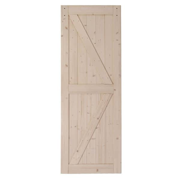 30 in. x 84 in. Unfinished Wood Barn Door Slab