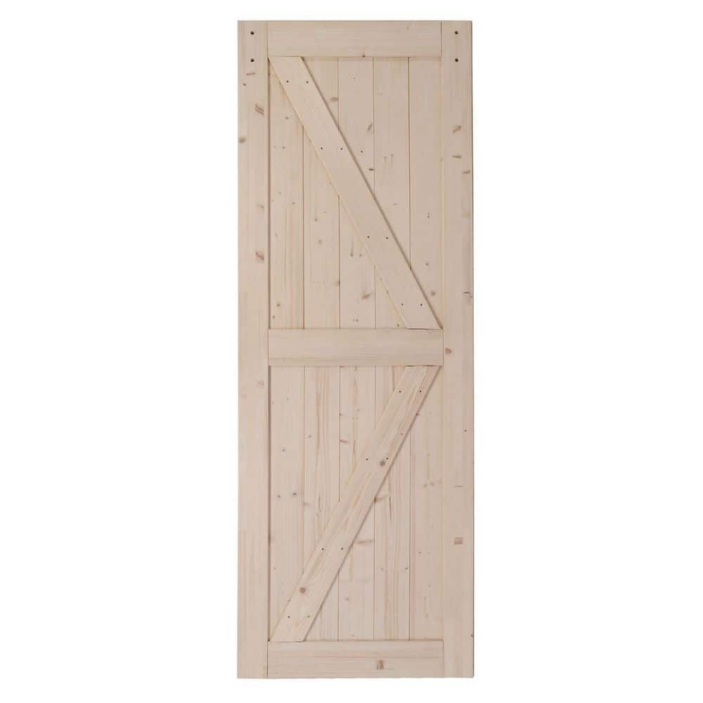 Winado 30 in. x 84 in. Unfinished Wood Barn Door Slab 395350855159 The Home Depot