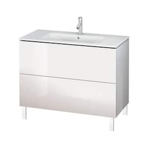 L-Cube 18.88 in. W x 40.13 in. D x 27.75 in. H Bath Vanity Cabinet without Top in White High Gloss