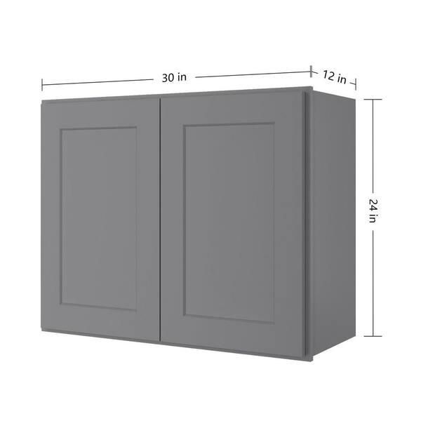 HOMEIBRO Ready To Assemble Shaker Wall Kitchen 2 Door Stock Storage Cabinet kitchen cabinet (30 in. W x 24 in. H x 12 in. D)