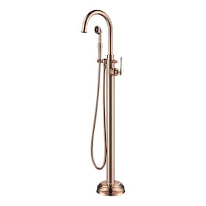 LeBaron Single-Handle Freestanding Tub Faucet with Hand Shower in. Rose Gold