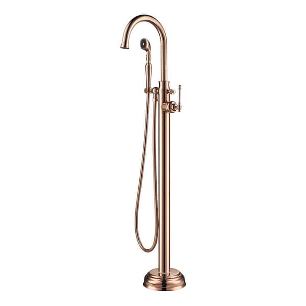 Barclay Products LeBaron Single-Handle Freestanding Tub Faucet with Hand Shower in. Rose Gold