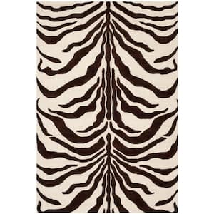 Cambridge Ivory/Brown 5 ft. x 8 ft. Animal Print Area Rug