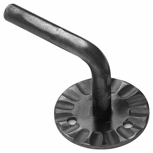 arteferro 3-5/32 in. Round Stem Round Base Hammered Edged T-Design Raw Forged Iron Handrail Support