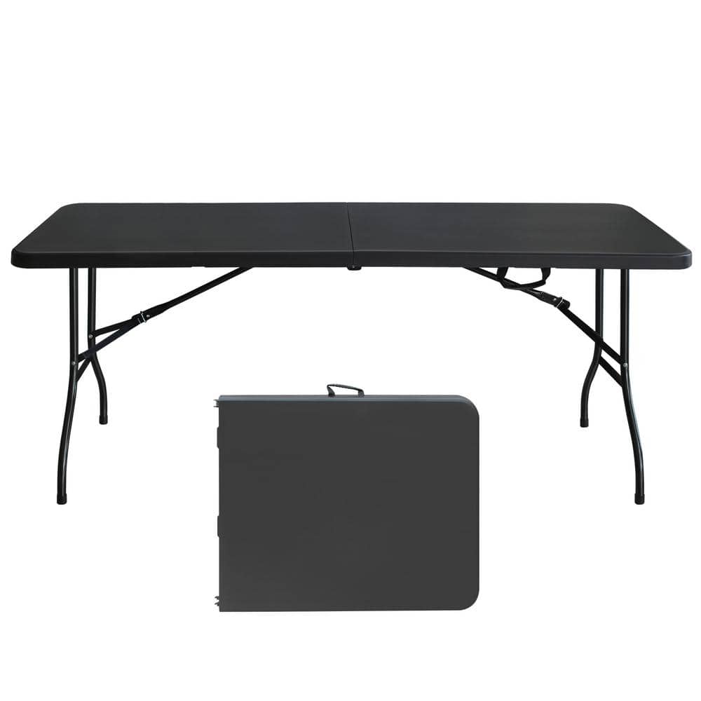 6 ft. Folding Table, Portable Plastic Table for Camping, Picnics, Parties, 
