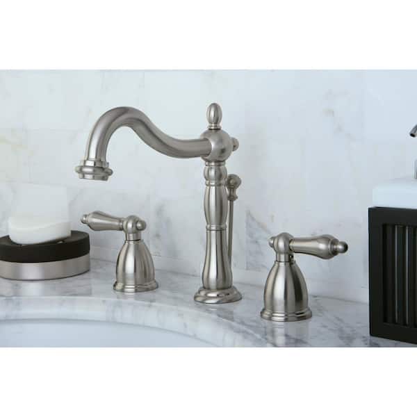 Victorian 8 in. Widespread 2-Handle Bathroom Faucet in Brushed Nickel