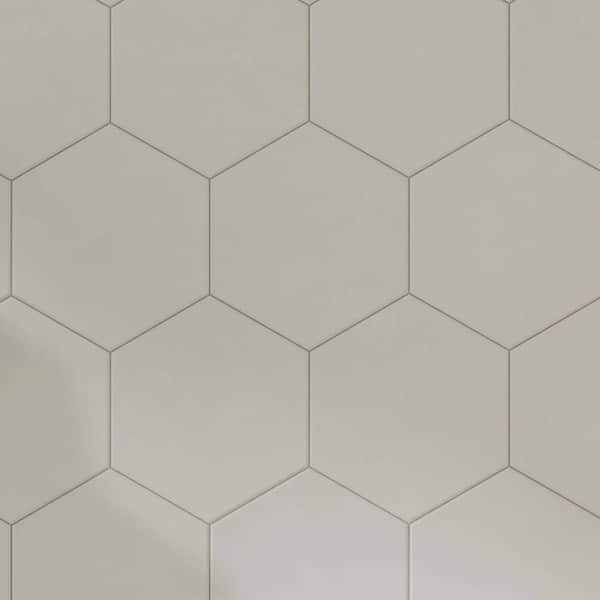 CRUZ BAY STUDIO Honeycomb 9 in. x 10 in. White Matte Porcelain Tile (12.06 sq. ft./Case)