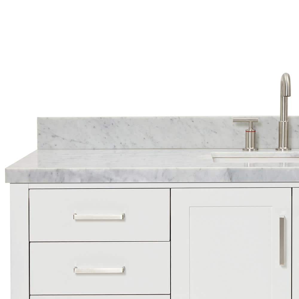 Magnolia 61" White Marble Top Freestanding Bathroom Vanity