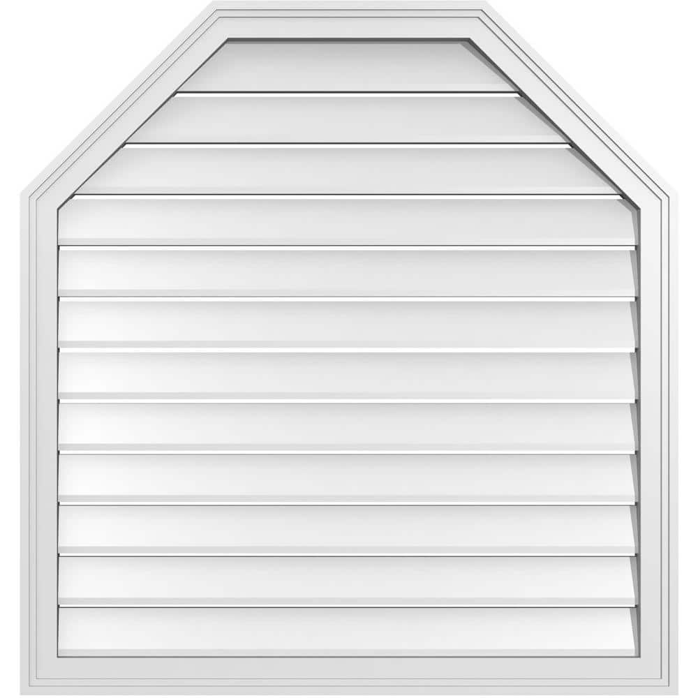 36 in. x 38 in. Octagonal Top Surface Mount PVC Gable Vent: Functional with Brickmould Frame price history on PriceWatchPro