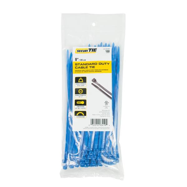 Gardner Bender 8 in. Cable Tie, 50 lb. Tensile, Blue, 100-Pack (Case of 10)