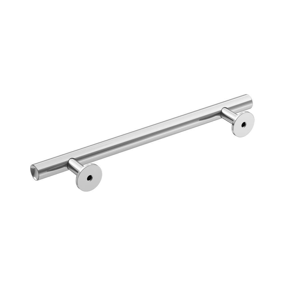 Polished Chrome Cylindrical Bar Cabinet Pull with Mounting Hardware