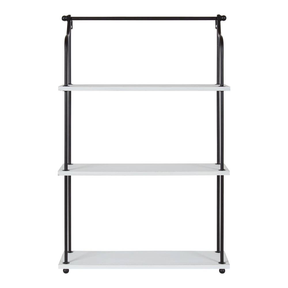Walters White Wood and Metal 3-Tier Wall Shelf