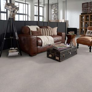 Karma I - Stonehenge - Gray 41.2 oz. Nylon Texture Installed Carpet