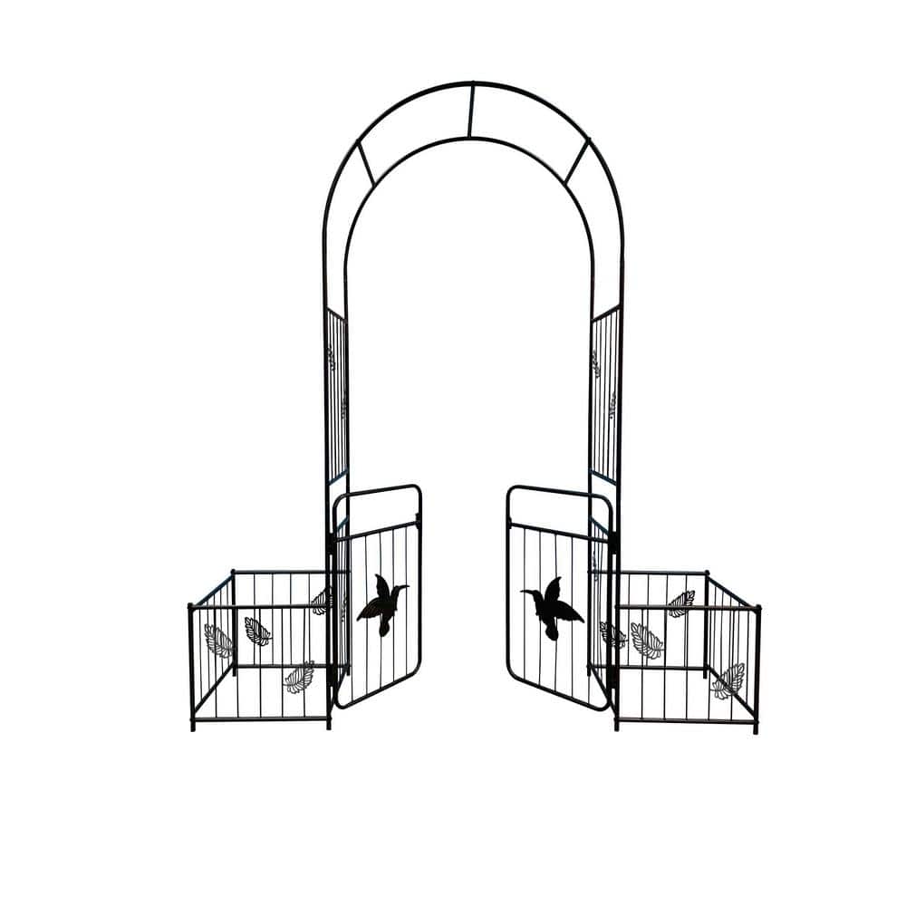 87 in. Metal Garden Arch Garden Arbor Trellis Climbing Plants Support Arch Outdoor Arch Party Events Archway in Black price history on PriceWatchPro