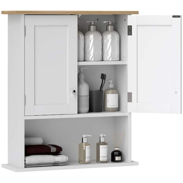 23.6 in. W x 28 in. H Rectangular White MDF Surface Mount Medicine Cabinet without Mirror