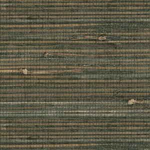 Reju Charcoal Grasscloth Peelable Wallpaper (Covers 72 sq. ft.)