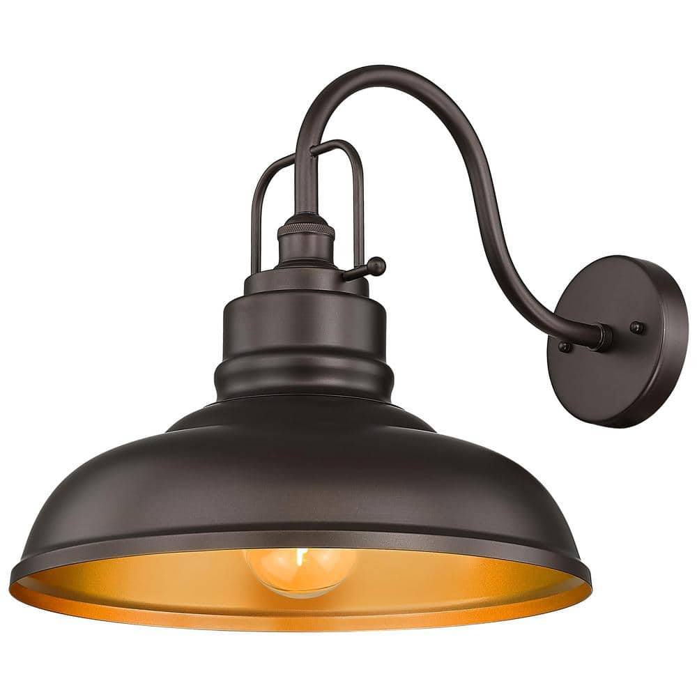 Farmhouse 17.7 in. Outdoor Hardwired Oil Rubbed Bronze Finish Gooseneck Barn Light Sconce for Porch Warehouse Kitchen price history on PriceWatchPro