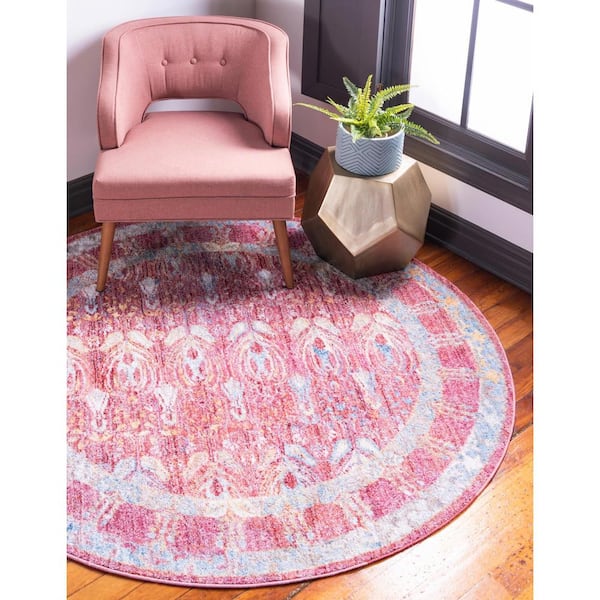 Brighton Williamsburg Red 6 ft. x 6 ft. Round Rug