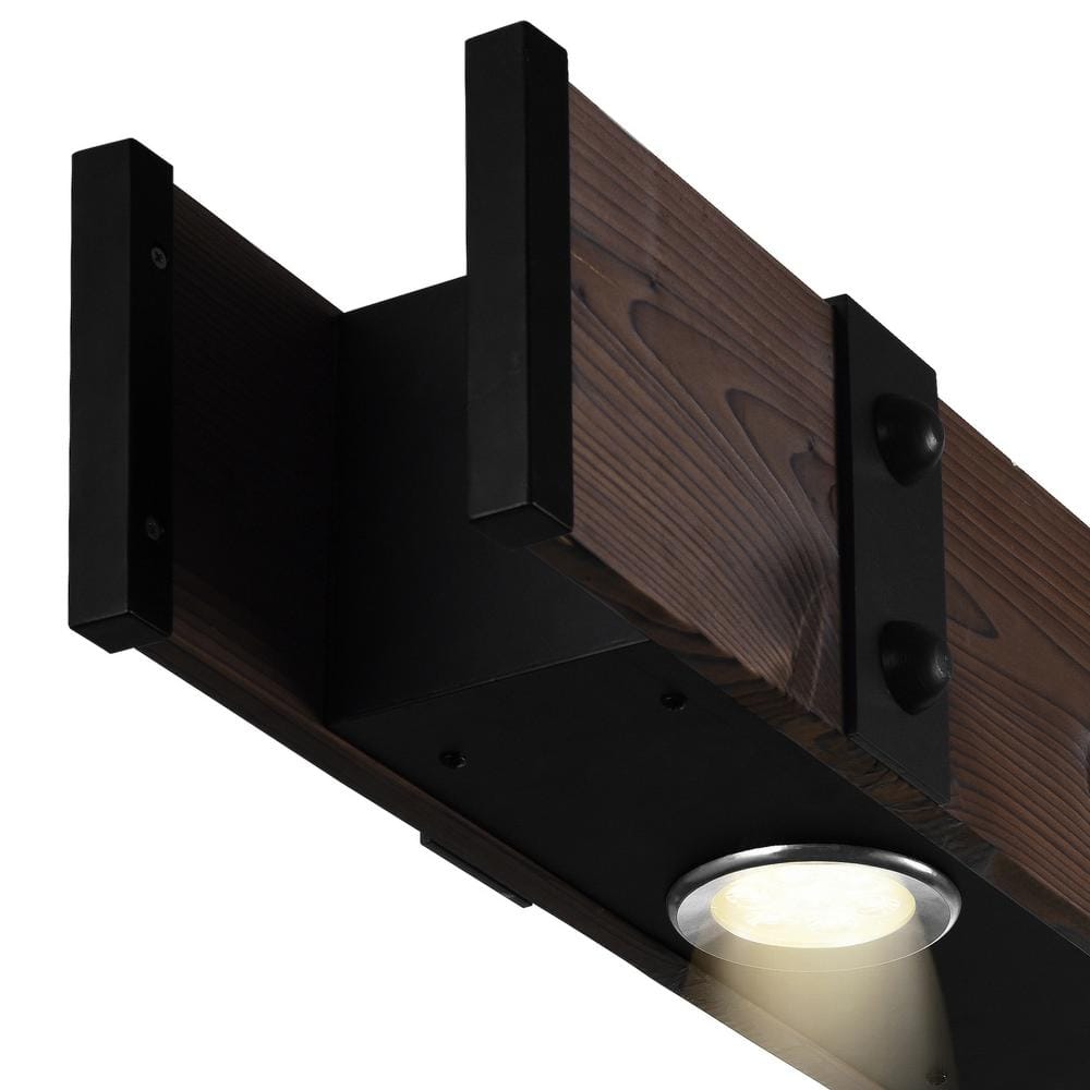 Rustic Crystal-Embellished LED Drum Chandelier in Brown and Black