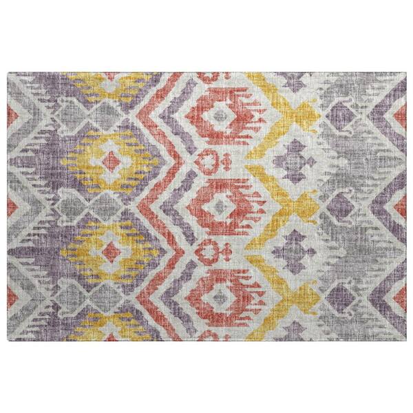Dream Shag Premium Machine Washable Abstract ADS108 Purple 2 ft. x 3 ft. Accent Rug