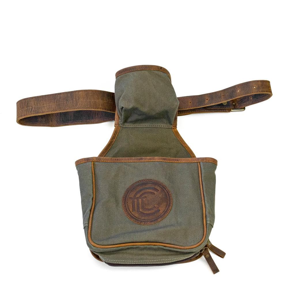 Canvas Leather Shot Gun Shell Pouch with Belt