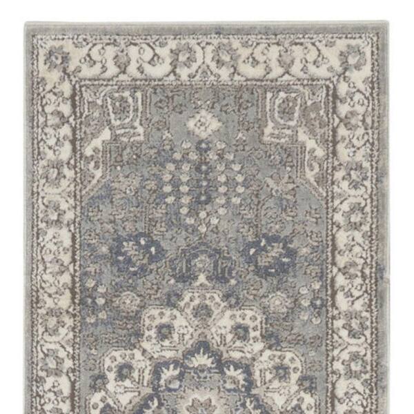 2 X 10 White Medallion Washable Area Rug Runner Rug