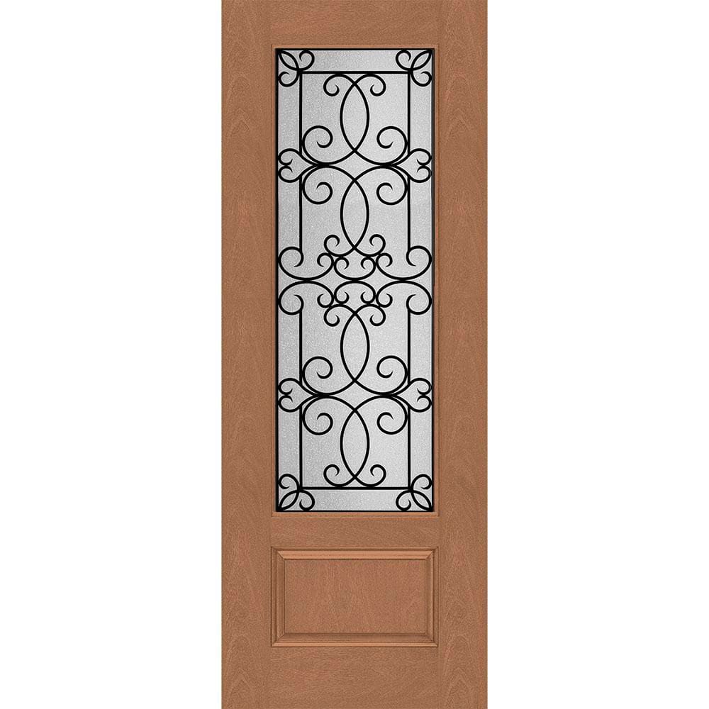 Regency 36 in. x 96 in. Universal Handing 3/4Lite Georgian Decorative Glass AtmnWht Mahogany Fiberglass Front Door Slab price history on PriceWatchPro