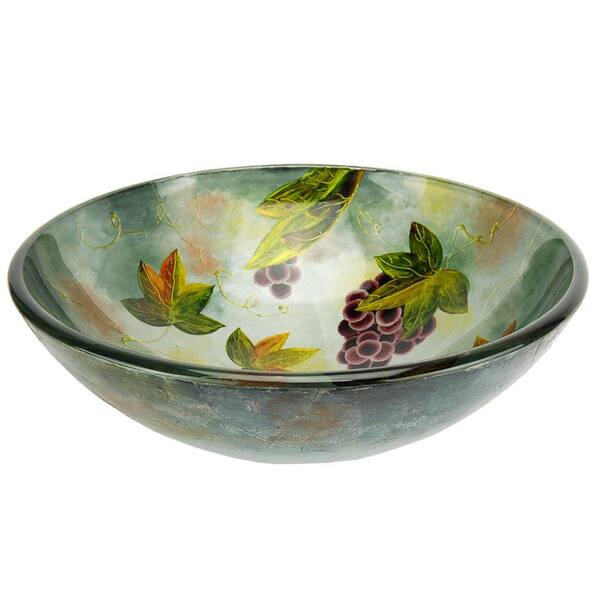Fontaine Tuscany Spring Glass Vessel Sink in Silver and Purple