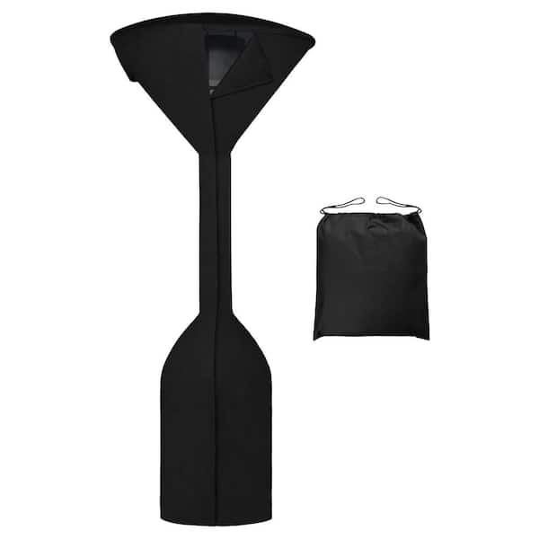 Unbranded Waterproof 95 in. x 34 in. x 19 in. Black Fabric Patio Heater Cover with Zipper and Storage Bag
