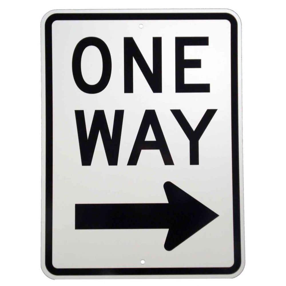 Brady 24 in. x 18 in. Aluminum One Way Sign 94197 - The Home Depot