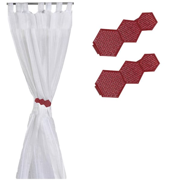 5 8 In Magnetic Metal Geometric, Red And White Geometric Curtains