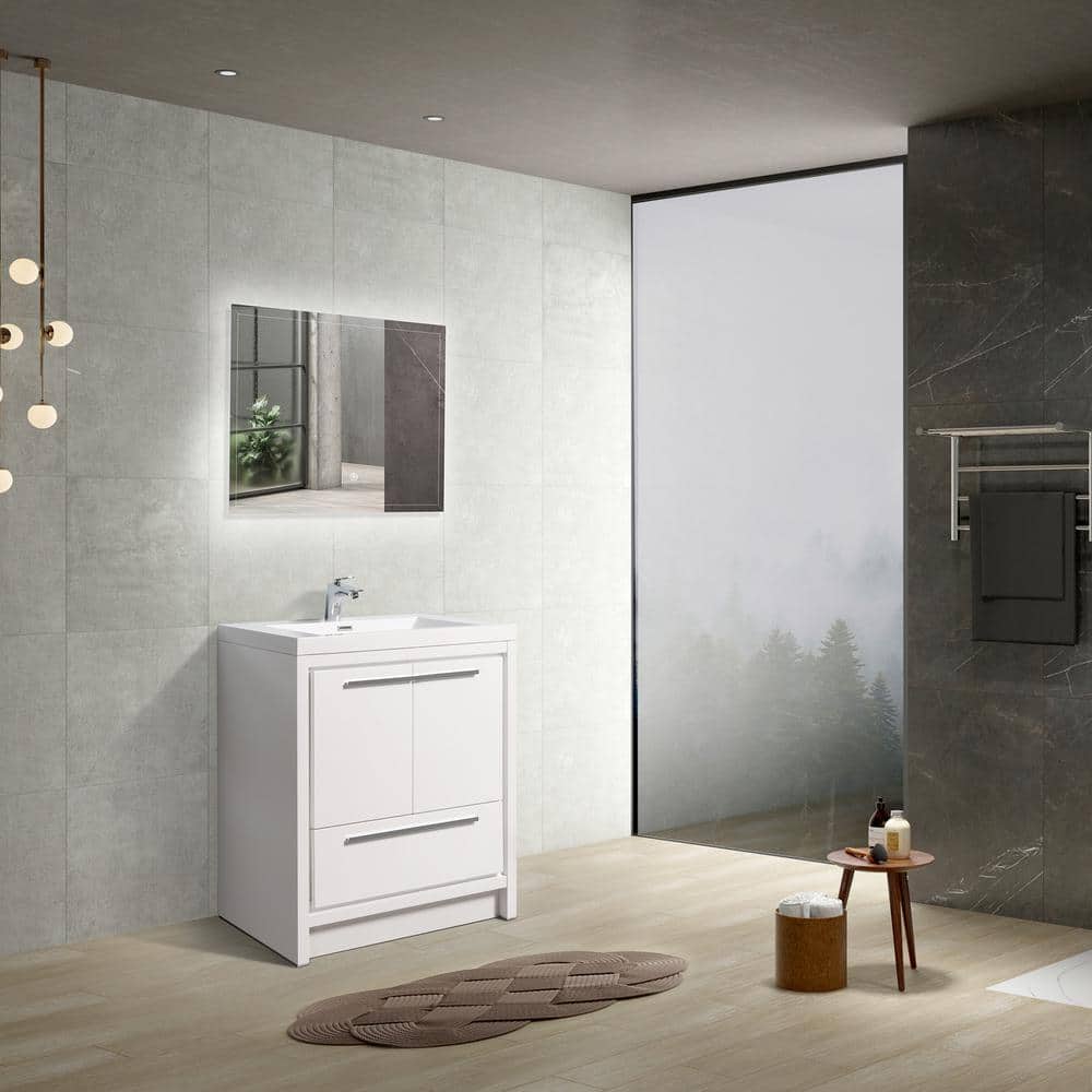 24 in. W x 20 in. D x 34 in. H Single Sink Bath Vanity Side Cabinet in Glos