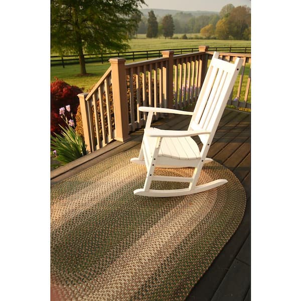 Ombre Herb Garden 5 ft. x 8 ft. Oval Indoor/Outdoor Braided Area Rug