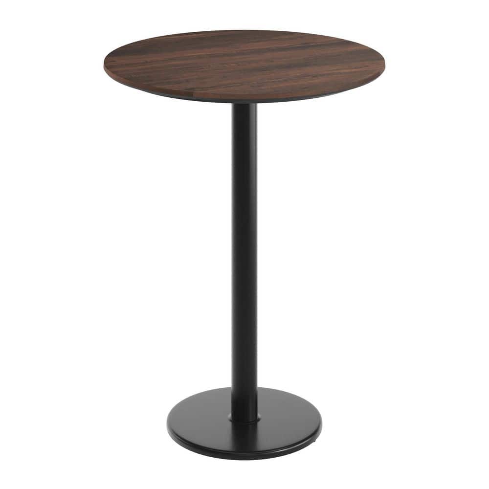 Carnegy Avenue Acadia 42 in. H Dark Brown/Black Base Round Tabletop ...