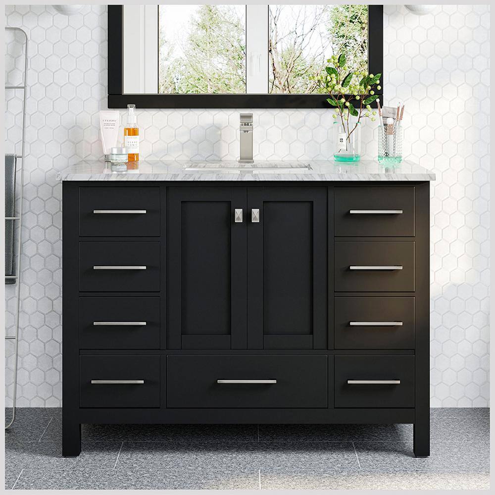 Eviva London 42 in. W x 18 in. D x 34 in. H Bathroom Vanity in Espresso